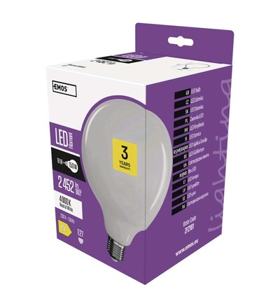 LED žárovka Filament G125 18W E27 neutrální bílá ZF2181