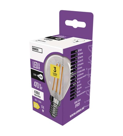 LED žárovka Filament Mini Globe 3,4W E14 neutrální bílá ZF1221