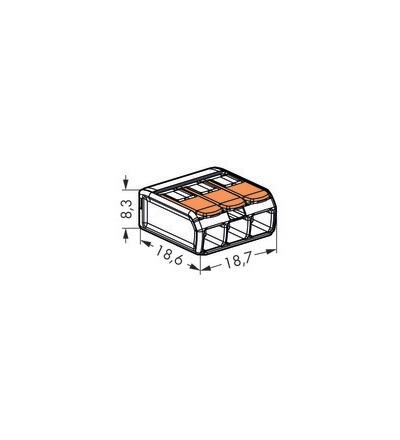 WAGO 221-413 Svorka COMPACT 3x4, bezšroubová s páčkou