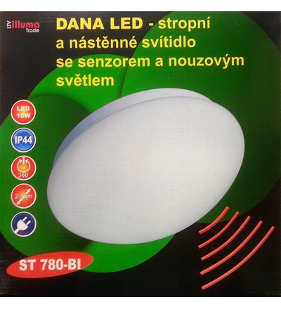 DANA LED Svítidlo 10W se senzorem a nouzovým světlem ST780-BI