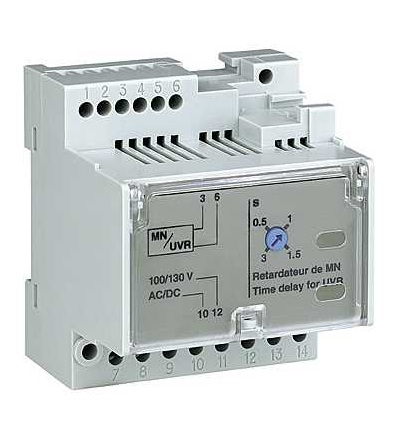33683 Nastavitelná časové relé pro napěťová spoušť MN, 380/480 VAC, Schneider Electric