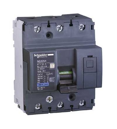 18723 NG125, jistič, NG125H, 3p, 10A, char. C, Schneider Electric