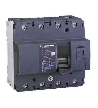 18738 NG125, jistič, NG125H, 4p, 50A, char. C, Schneider Electric