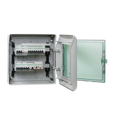 13984 Kaedra rozvodnice pro povrch. montáž-IP 65-2x18mod.-průhledné dveře, Schneider Electric