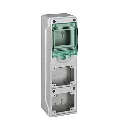 13151 Mini Kaedra skříňka, pro výkonové zásuvky, 98x310mm, 4mod., 2 otvory, Schneider Electric
