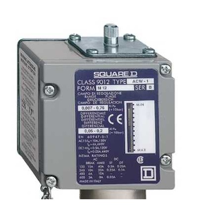 ACW9M129012 Tlakový spínač ACW, 18 bar, nastavitelný rozsah 2 prahové hodnoty, 1 V/Z, Schneider Electric