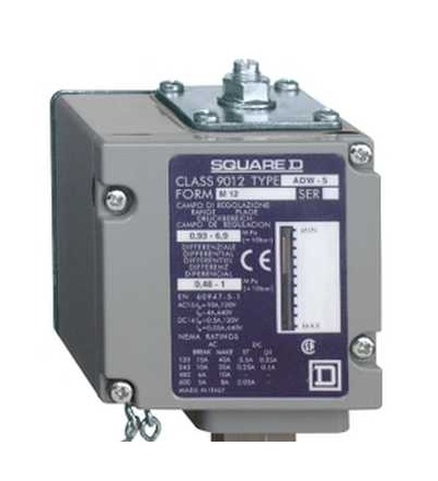 ADW27S1M129012 Tlakový spínač ADW, 340 bar, nastavitelný rozsah 2 prahové hodnoty, 2 V/Z, Schneider Electric