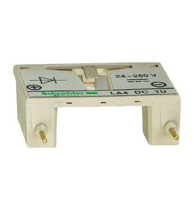 LA4DC1U TeSys D, odrušovací člen, dioda, 12...250 V DC, Schneider Electric