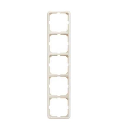 204500 ELSO Fashion, cover frame, horizon/verti, 5 gangs, duro, oyster white, Schneider Electric