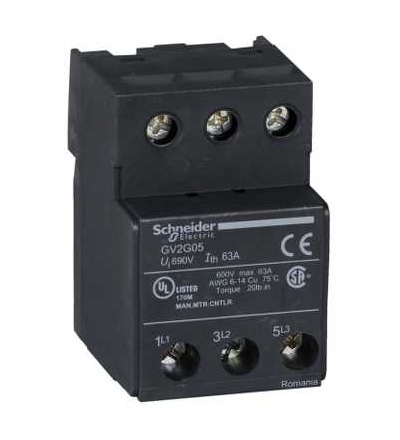 GV2G05 TeSys GV2, svorkovnice, napájení jedné nebo více 3p, pol. sběrnice GV2, Schneider Electric