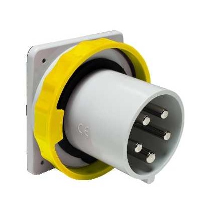 81888 PratiKa plug, přímá, 125A, 3p+E, 100...130 V AC, IP67, panel, Schneider Electric