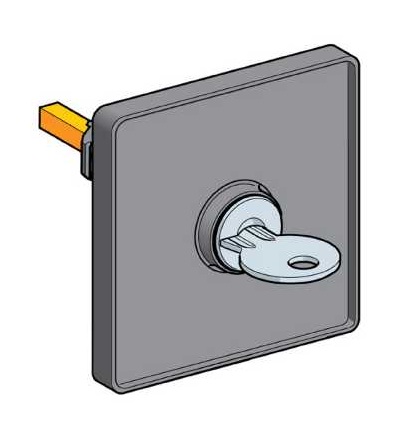 KDD1S Ovl. hlavice 60x60mm, černá barva, klíč, Schneider Electric