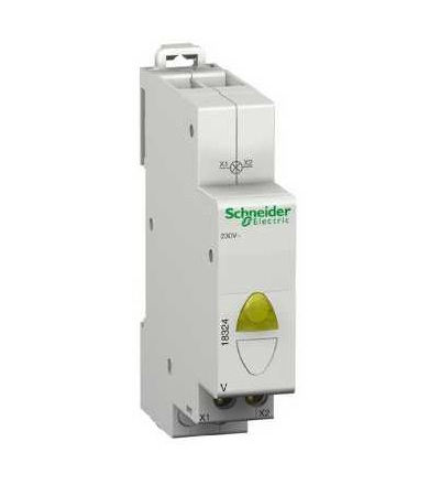 18324 Modulární signálka V, integrovaná LED, žlutá, 110..230 V, Schneider Electric