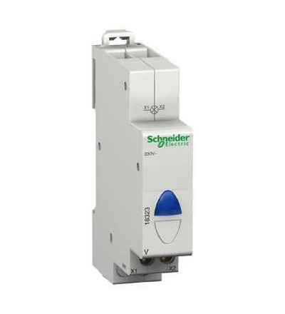 18323 Modulární signálka V, integrovaná LED, modrá, 110..230 V, Schneider Electric
