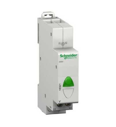 18321 Modulární signálka V, integrovaná LED, zelená, 110..230 V, Schneider Electric
