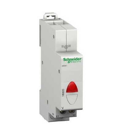 18320 Modulární signálka V, integrovaná LED, červená, 110..230 V, Schneider Electric