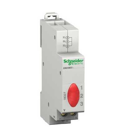 18327 Modulární 3 napěťové signálky V, integrovaná LED, červená, 230..400 V, Schneider Electric