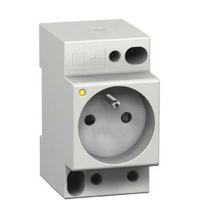 15307 DIN zásuvka PC, 2p+E, 16A, 250VAC, NFC 61314, se signalizací, Schneider Electric