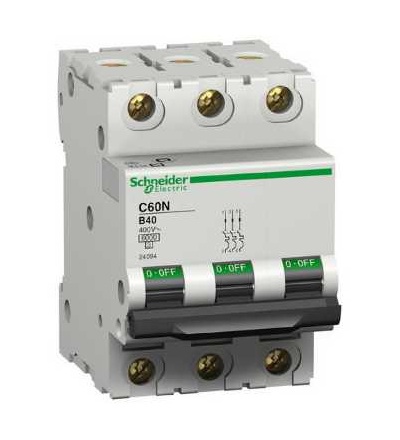 24094 Modulární jistič C60N, 3p, 40A, char. B, Schneider Electric