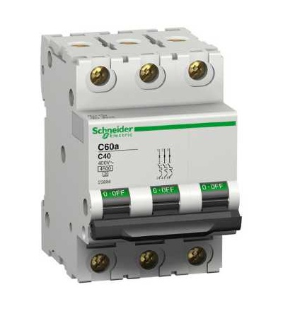 23877 Modulární jistič C60a, 3p, 6A, char. C, Schneider Electric