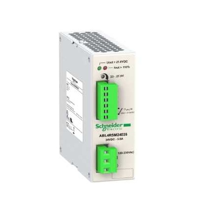 ABL4RSM24035 Regulovaný spínaný zdroj, 1 nebo 2 fáz., 120..230 V AC, 24 V, 3,5A, Schneider Electric