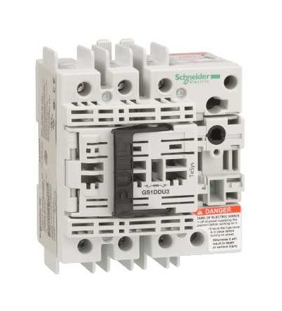 GS1DDU3 Tělo pojistkového odpínače GS1, TeSys GS, 3p, UL 30A, pojistka vel. CC, Schneider Electric