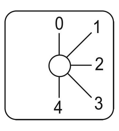 KZ18044L štítek pro vačkový spínač 0 až 4, 45x45mm, Schneider Electric