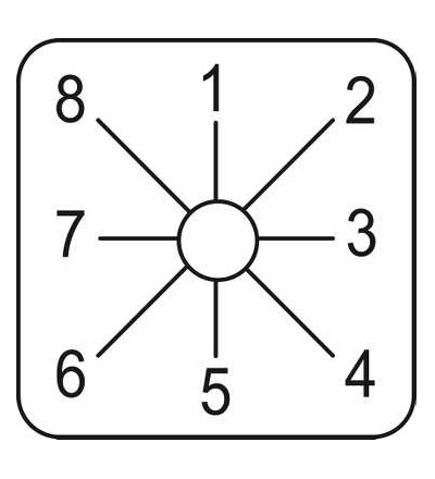 KZ18421L štítek pro vačkový spínač 1 až 8, 45x45mm, Schneider Electric