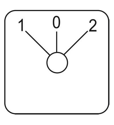 KZ18451L štítek pro vačkový spínač 1, 0, 2, 45x45mm, Schneider Electric