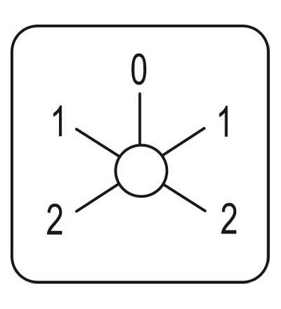 KZ18634L štítek pro vačkový spínač 2, 1, 0, 1, 2, 45x45mm, Schneider Electric