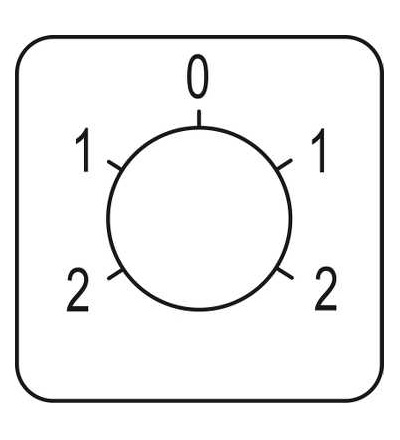 KZ18634 štítek pro vačkový spínač 2, 1, 0, 1, 2, 45x45mm, Schneider Electric