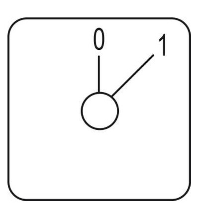 KZ19041L štítek pro vačkový spínač 0, 1, 45x45mm, Schneider Electric