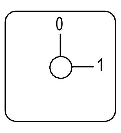 KZ18093L štítek pro vačkový spínač 0, 1, 45x45mm, Schneider Electric