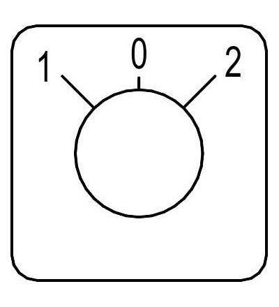 KZ18451 štítek pro vačkový spínač 1, 0, 2, 45x45mm, Schneider Electric