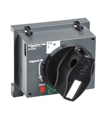 28050 čelní otočná rukojeť NS 80, černá rukojeť, Schneider Electric