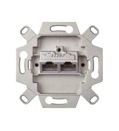 665228 ELSO Inserts, data socket, flush, 2 outlet RJ45 blind Cat6A, Schneider Electric