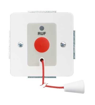 740034 ELSO Sigma/WC-RUF, call switch, pull cord 2m, flush, indicator light, p/whi, Schneider Electric