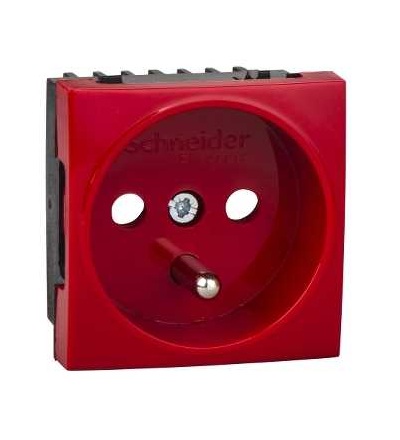 ETK21046E Ultra 45x45 zásuvka 230V, 16A, 2P+E, červená, Schneider Electric