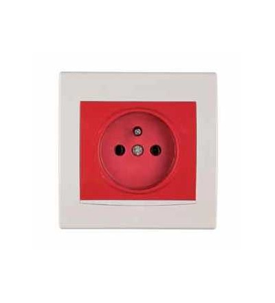 AYA2800423 Zásuvka 2P+PE, 230V/16A, clonky, červená, Schneider Electric