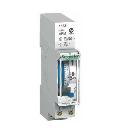 15331 Acti 9, IHH, mechanické spínací hodiny, 1 kanál, 7 dní, 100 h paměť, Schneider Electric