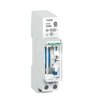 15335 Acti 9, IH, mechanické spínací hodiny, 1 kanál, 24 h, bez paměti, Schneider Electric