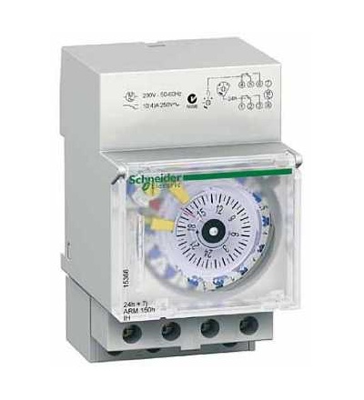 15366 Acti 9, IH, mechanické spínací hodiny, 2 kanály, 24 h+7 dní, 150 h paměť, Schneider Electric