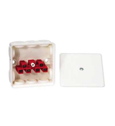 IMT36075 Mureva, rozbočovací krabice, 10 vývodek, se svorkovnicí, 82x82x36mm, IP54, bílá, Schneider Electric