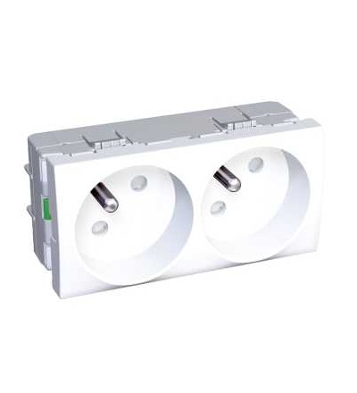 ALB44222 2xZásuvka 45o 2P+E, bezšroubová polar, Schneider Electric