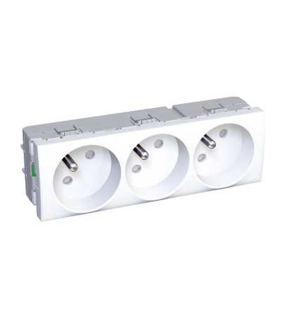 ALB44232 3xZásuvka 45o 2P+E, bezšroubová polar, Schneider Electric