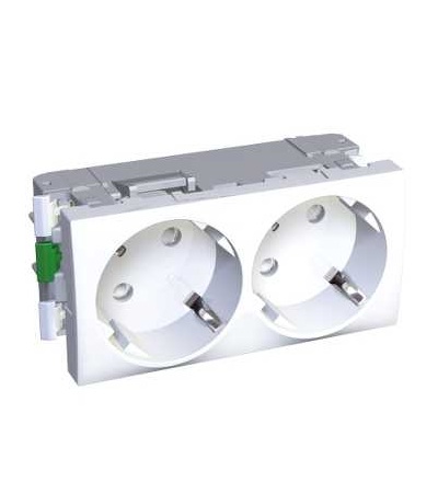 ALB44252 2xZásuvka SCHUKO 45o 2P+E, bezšroubová polar, Schneider Electric