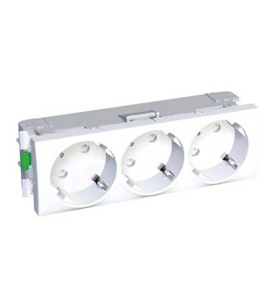 ALB44262 3xZásuvka SCHUKO 45o 2P+E, bezšroubová polar, Schneider Electric