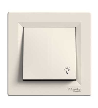 EPH0900123 Asfora, ovl. tlačítkový světlo, ř.1/0, bezšroubový, krémová, Schneider Electric