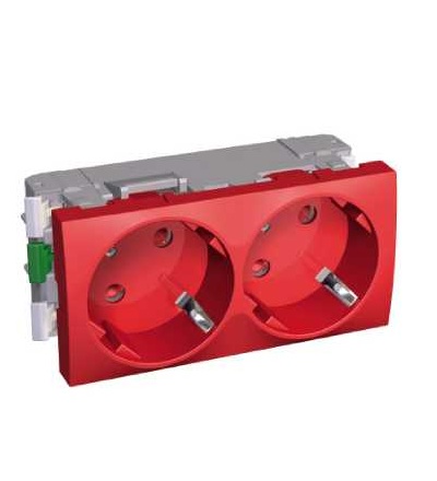 ALB45254 2zásuvka schuko červená, Schneider Electric