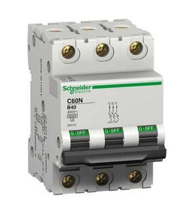 24085 Modulární jistič C60N, 3p, 2A, char. B, Schneider Electric